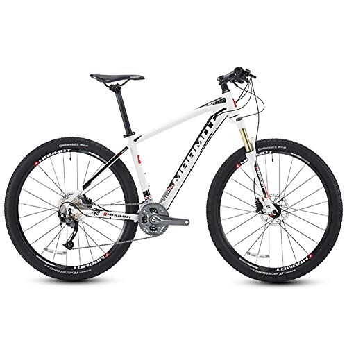 Mountain Bike : DJYD Mountain Bike, 27, 5 Pollici Big Tyre Hardtail for Mountain Bike, in Alluminio 27 velocità for Mountain Bike, Sedile Regolabile Womens Biciclette Uomo, Black FDWFN (Color : White)