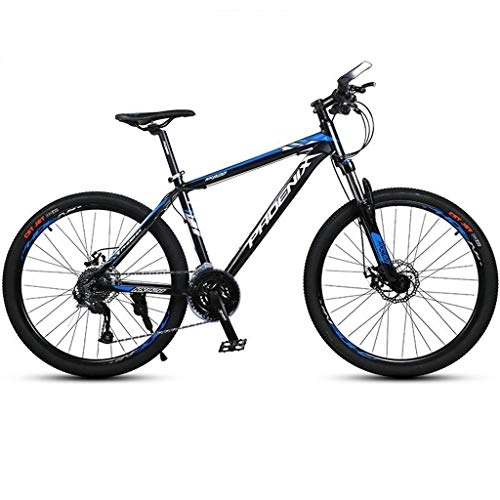 Mountain Bike : Dsrgwe Mountain Bike, 26" Mountain Bike, in Lega di Alluminio Leggero della Bici della Struttura, Doppio Freno a Disco e bloccato Sospensione Anteriore, 27 velocità (Color : Blue)