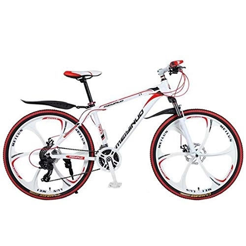 Mountain Bike : Dsrgwe Mountain Bike, 26" Mountain Bike, Leggera Lega di Alluminio Biciclette Frame, Doppio Disco Freno e Sospensione Anteriore (Color : White, Size : 21 Speed)