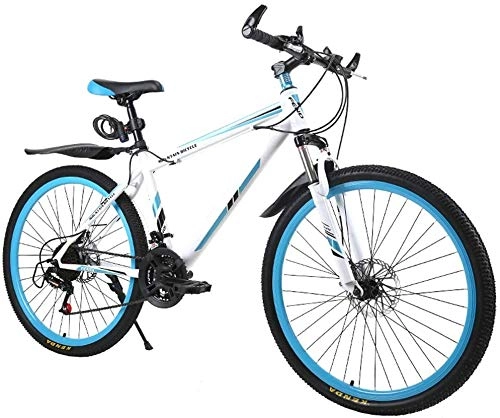 Mountain Bike : DX Road Mountain Bikes - Bicicletta doppio disco freno velocità bici da strada maschio e femmina, 21 velocità, 66 cm, bianco