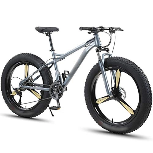 Mountain Bike : DXIUMZHP Hardtail Motoslitte, ATV, Mountain Bike, 4.0 Pneumatici Super Larghi Bicicletta, Veicolo Fuoristrada Unisex A velocità Variabile, 7 / 21 / 24 / 27 / 30 velocità (Color : Gray, Size : 30-Speed)