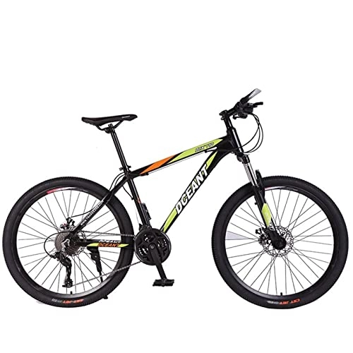 Mountain Bike : EASSEN Mountain bike per adulti, 26 pollici, trasmissione a 21 velocità, telaio in acciaio al carbonio con freni a doppio disco aggiornati, assorbimento degli urti, pneumatici più spessi