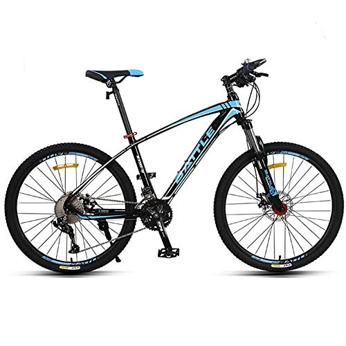 Mountain Bike : Elegante (Sportivo) 27 velocità Unisex's Mountain Bike 27, 5"Ruota Freno a Disco con Telaio in Alluminio Leggero, Blu