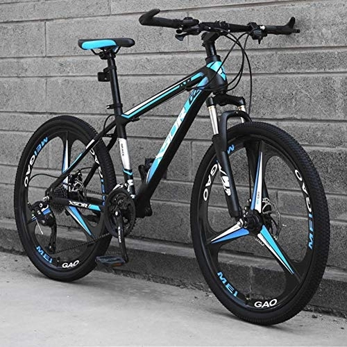 Mountain Bike : Eleganti Mountain Bike Biciclette 27 velocità Freni a Disco Meccanici orientabili Telaio in Acciaio al Carbonio Leggero, A, 24 Pollici