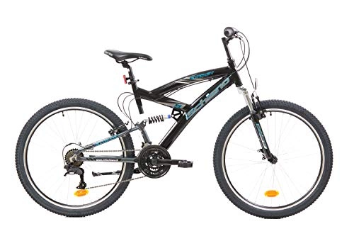 Mountain Bike : F.Lli Schiano Energy, Bici Biammortizzata Unisex Adulto, Nero-Blu, 26