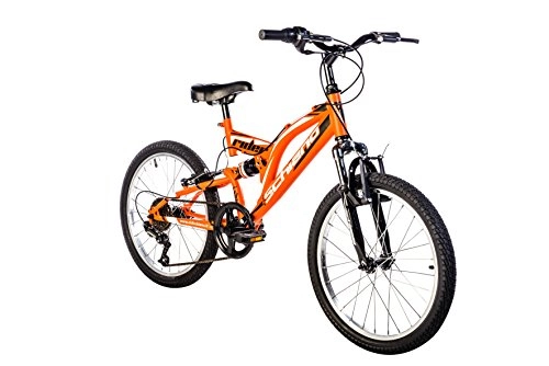 Mountain Bike : F.lli Schiano Rider Power 18V Bicicletta Biammortizzata, Arancio / Bianco, 26"
