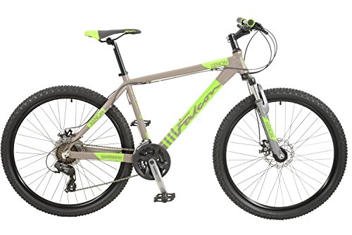 Mountain Bike : Falcon-Xenon-Mountain Bike in Lega, Leggera, 24 velocità, Shimano, Ingranaggi e Zoom Freni a Disco, Colore: Grigio / Verde, 19 cm
