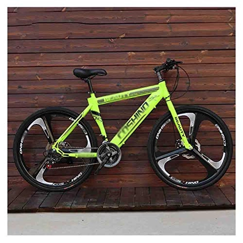 Mountain Bike : GAOTTINGSD - Bicicletta da mountain bike per adulti per mountain bike da uomo, da 24 pollici, regolabile, con doppio freno a disco (colore: verde, dimensioni: 24 velocità)