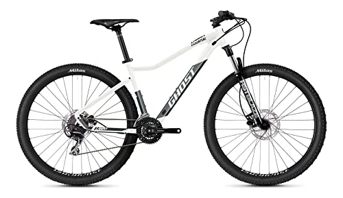 Mountain Bike : Ghost Lanao Essential 27.5R - Mountain Bike da donna 2022 (S / 40 cm, bianco perlato / verde metallizzato, lucido / opaco)