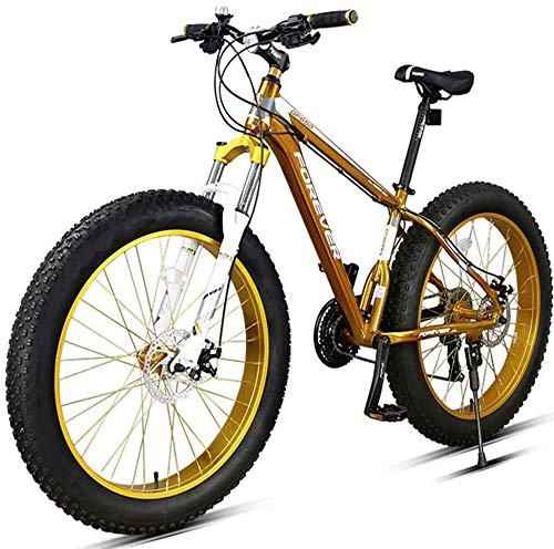Mountain Bike : giyiohok Mountain bike da 26 pollici, pneumatici antigrasso per adulti e donne, in lega di alluminio, Hardtail All Terrain antiscivolo con sospensione anteriore a doppio disco, oro