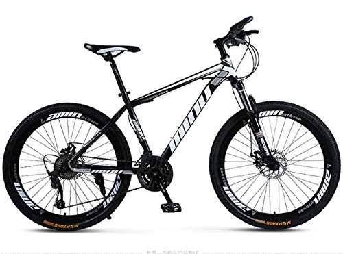 Mountain Bike : H-LML Mountain Bike per adulti 26 pollici / 24 velocità singola ruota Cross-Country velocità variabile bicicletta maschio e femmina studenti assorbimento degli urti, bianco nero