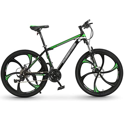Mountain Bike : Hardtail Bici Da Strada Leggere Per Uomini E Donne, Biciclette, Doppia Mountain Bike Fuoristrada Ammortizzante, Ruote Da 24 / 26 Pollici, Regolazione A 24 Velocità ( Color : Green , Size : 26 inches )