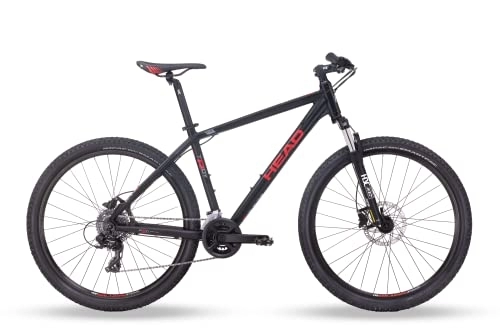Mountain Bike : HEAD Troy 2.0, Mountain Bike Unisex Adulto, Nero Opaco / Rosso, 41