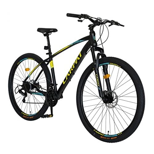 Mountain Bike : HGXC Mountain Bike con Forcella Ammortizzata Ruote a Raggi Nomali da 26 Pollici Aggiornate Freno a Disco MTB Bicicletta per Uomo Donna Adulto (Color : Giallo)