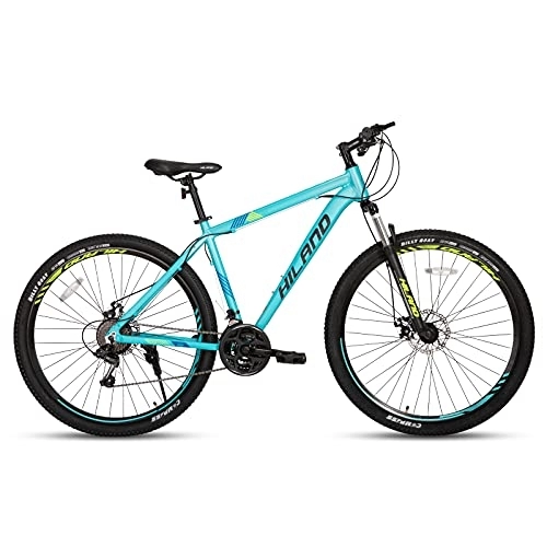Mountain Bike : Hiland Mountain bike con ruote a raggi da 29 pollici, telaio in alluminio, cambio a 21 marce, freno a disco, forcella ammortizzata, Colore Blu…