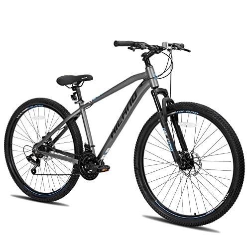 Mountain Bike : HILAND Mountain Bike Hardtail MTB 29 pollici con telaio in alluminio 21 marce cambio Shimano freno a disco forcella ammortizzata grigio bicicletta uomo donna 431