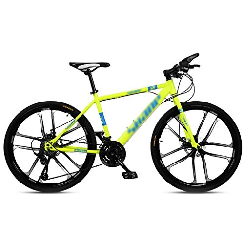 Mountain Bike : Hybrid Bike For Uomini E Donne, 21 Velocit, 24-26Inch Ruote, Alluminio Leggero Bike, Bike Carbon Forcella, Passo-passo O Step-su Frame, Colori Multipli ( Colore : Giallo , Taglia : 24-inch wheels )