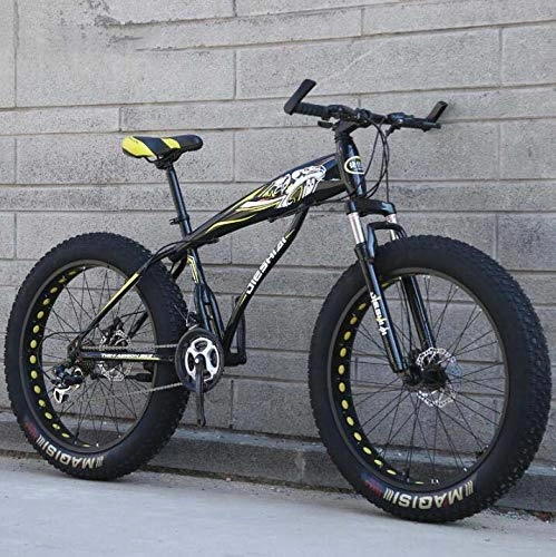 Mountain Bike : HYCy MTB Bicicletta da Mountain Bike Fat Tire per Uomo Donna, Bici da MTB Hardtail, Telaio in Acciaio al Carbonio e Forcella Anteriore Ammortizzante, Freno a Doppio Disco