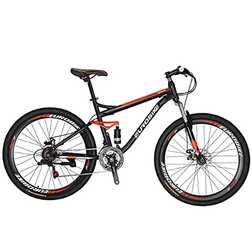 Mountain Bike : HYLK S7 Mountain Bike 21 velocità 27, 5pollici Ruote Bicicletta Arancione (Ruote a Raggi)