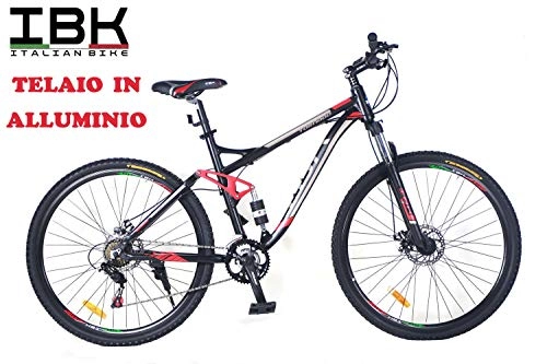 Mountain Bike : IBK Bici Bicicletta 29' Tornado Shimano 21V Freni A Disco Nero - Rosso