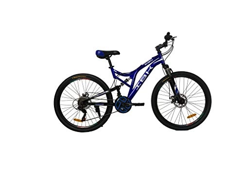 Mountain Bike : IBK Bici Bicicletta MTB 24" BIAMMORTIZZATA 21 Vel. Shimano Mountain Bike REVO Freni A Disco (Blu)
