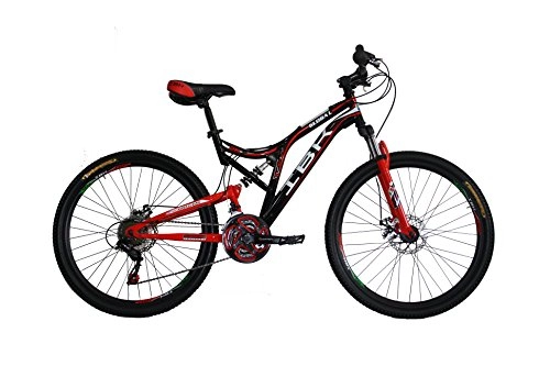 Mountain Bike : IBK Bici Bicicletta MTB 24" BIAMMORTIZZATA 21 Vel. Shimano Mountain Bike REVO Freni A Disco (Rosso)