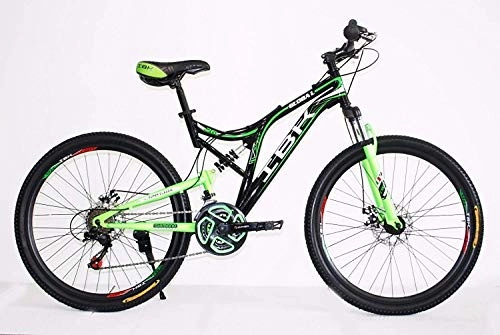 Mountain Bike : IBK Bici Bicicletta MTB BIAMMORTIZZATA 26' Global Shimano 21V Freni A Disco Nero-Verde