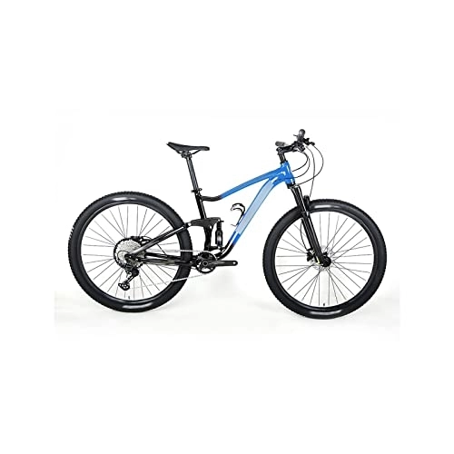 Mountain Bike : IEASEzxc Bicycle Full Suspension Aluminum Alloy Bike Mountain Bike (Color : Blue, Size : S)