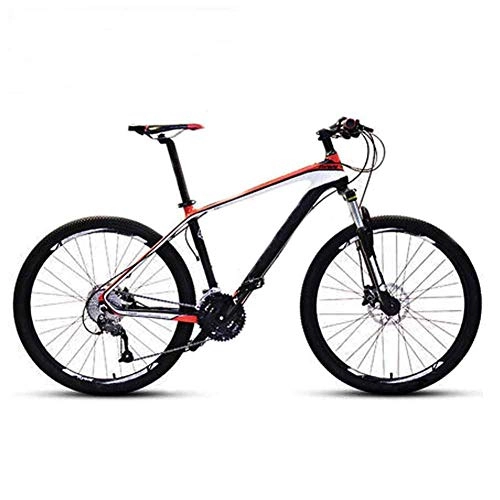 Mountain Bike : JIEER Mountain Bike per Adulti, Mountain Bike in Fibra di Carbonio MTB 26"Bicicletta Completa da Montagna con Coda Rigida a 30 velocità, Telaio in Alluminio da Piccola a Grande