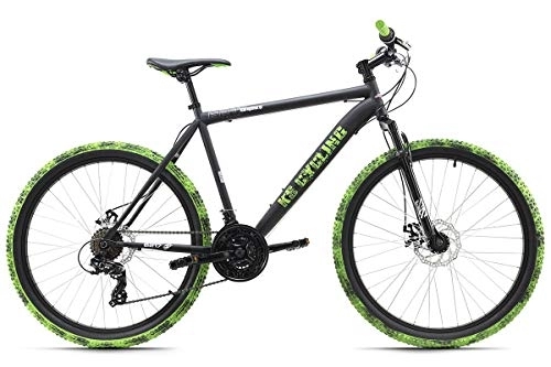 Mountain Bike : KS Cycling, Mountain bike Hardtail Crusher 26'' nero / verde RH 56 cm Unisex-Adulti, 26 Zoll