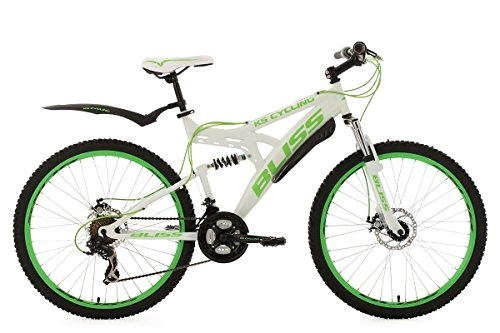 Mountain Bike : KS Cycling Mountainbike Fully 26"" Bliss Bianco Verde 47 cm