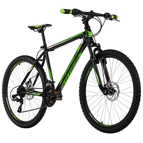 Mountain Bike : KS Cycling, MTB, Hardtail 26", Sharp nero e verde, RH 51 cm Unisex-Adulti, Zoll