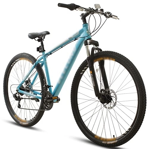 Mountain Bike : LANAZU Bicicletta Mountain Bike in lega di alluminio per donna uomo adulto Freni a disco anteriori e posteriori multicolori Forcella antiurto