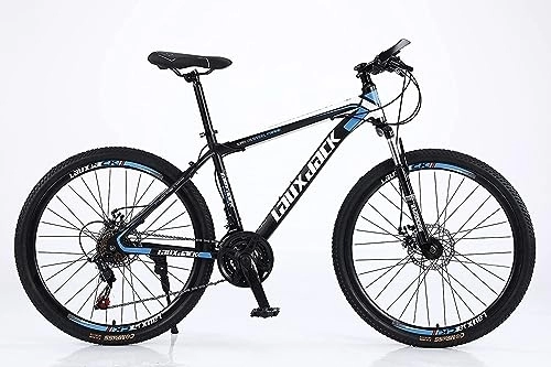 Mountain Bike : Lauxjack Mountain bike, bicicletta da 28 pollici, cambio a catena, freno a disco, blu e nero