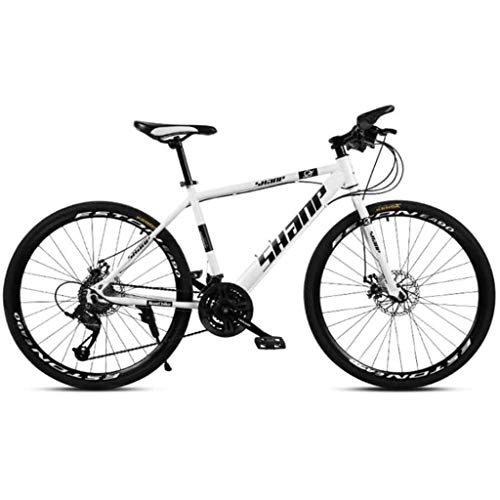 Mountain Bike : LC2019 26 inch Mountain Bike for Adulti City Road Biciclette Variabile off-Road Speed ​​City Bike Racing for Maschi E Femmine Studenti (Color : White, Size : 24 Speed)