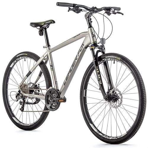 Mountain Bike : Leaderfox Freni a disco Shimano a 27 marce Rh57 cm, argento opaco, K23 / 1 / 4 / 1 / 1 / 225