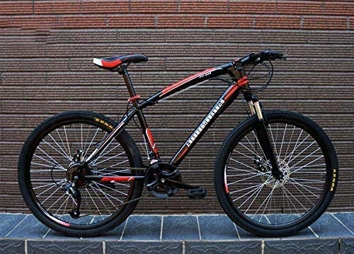 Mountain Bike : Leggero ， Mountain bike da uomo, Hardtail alta acciaio al carbonio MBT biciclette, montagna della bicicletta con sospensione anteriore sedile regolabile, doppio freno a disco Liquidazione dell'inventa