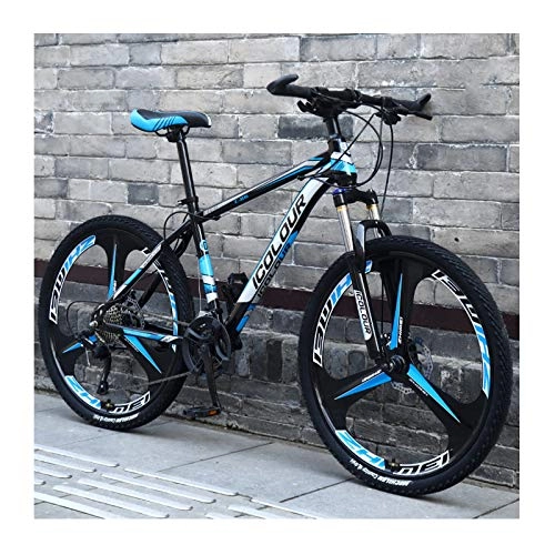 Mountain Bike : LHQ-HQ Mountain Bike 24 Pollici in Alluminio Leggero A 24 velocità, per Adulti, Donne, Adolescenti, Black Blue