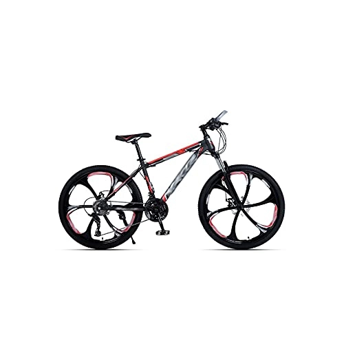 Mountain Bike : Liangsujian velocità Cambio di Bicicletta per Adulti con smorzamento in Montagna e Doppio Disco Freno a Disco da 26 Pollici Bici Bici Mountain Bike Biciclette in Carbonio (Color : Red, Size : 27)