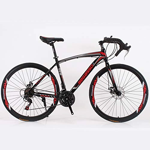Mountain Bike : LISI Mountain Bike a velocità variabile Bicicletta Adulti Maschi e Femmine Biciclette piegate 21 Mountain Bike accelerata, Red