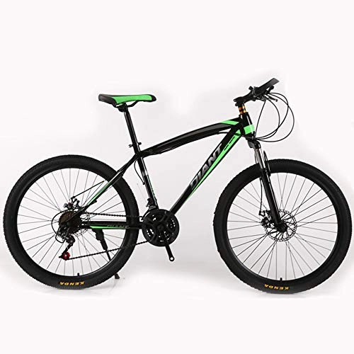 Mountain Bike : LISI Mountain Bike Bicicletta a velocità variabile 26 Pollici Assorbimento degli Urti 21 velocità Mountain Bike per Adulti Telaio in Alluminio, Green