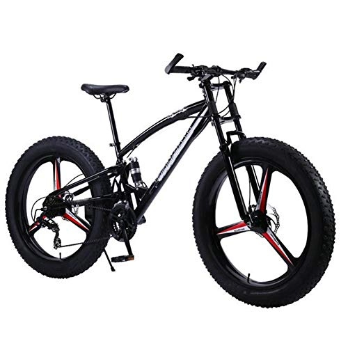 Mountain Bike : LNSTORE 7 / 21 / 24 velocità □□ 26x4.0 Biciclette Mountain Bike Neve Bike Shock Absorbing Forcella Anteriore della Bici Squisita fattura (Color : Black, Size : 24speed)