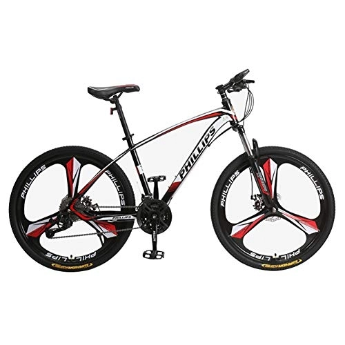 Mountain Bike : LNX Freno a Doppio Disco per Mountain Bike (24 / 27 / 30 velocità) Bicicletta per Studenti e Ragazzi a velocità variabile in Acciaio ad Alto tenore di Carbonio Regolabile in Altezza (Unisex)