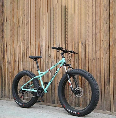 Mountain Bike : LUO Mountain bike per pneumatici per adulti, bici a doppio freno / cruiser, bici da motoslitta da spiaggia, cerchi in lega di alluminio da 24 pollici, arancione, 24 velocit, Blu