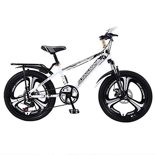 Mountain Bike : Lxyxyl Mountain Bike for Bambini - Mountain Bike A Tre Coltelli A velocità Variabile con Assorbimento degli Urti Adatto A Studenti di 110 Cm-160 Cm (Color : White, Size : 20inch)