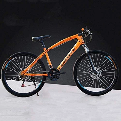 Mountain Bike : MJY Mountain bike da 26 pollici, bicicletta a coda dura in acciaio al carbonio, bicicletta leggera con sedile regolabile, doppio freno a disco, forcella a molla, F, 27 velocità 6-11