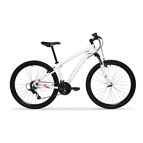 Mountain Bike : Mountain Bike, 21 velocità, ruote da 27, 5 pollici, telaio leggero in lega di alluminio, doppio freni a V in acciaio, tre opzioni di colore. (Colore: Bianco-M)