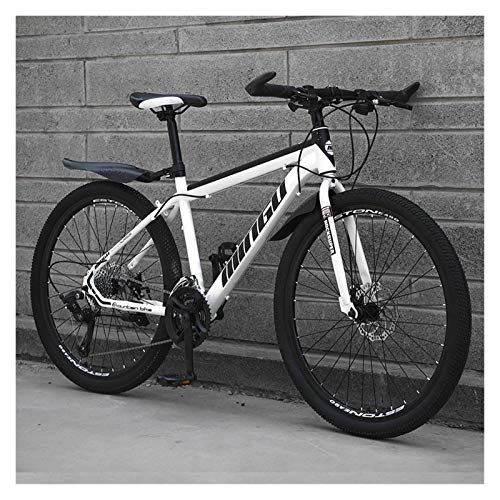 Mountain Bike : Mountain Bike Adulto Maschio e Femmina velocità a velocità variabile Studente off-Road Ammortizzatore Gioventù Leggera Ruota Bicicletta 24-ocinch (Color : Black And White, Size : 21)