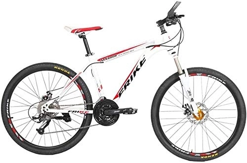 Mountain Bike : Mountain Bike, Bicicletta della Strada, Hard Tail Bike, 26 Pollici Bici, Acciaio al Carbonio Adulta della Bicicletta, 21 / 24 / 27 Speed ​​Bike, Bicicletta Colorata (Color : White Red, Size : 27 Speed)