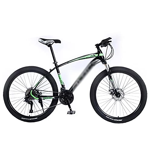 Mountain Bike : Mountain Bike Bicicletta MTB Mountain Bike 21 / 24 / 27 Velocità 3-raggio 26 Pollici Ruote Dual Dual Disc Brake Cornice In Acciaio Al Carbonio Bicicletta Per Un Percorso, Sentie(Size:27 Speed, Color:Verde)